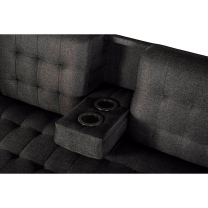 Sala Modular Doble Chaise Barker Color Negro