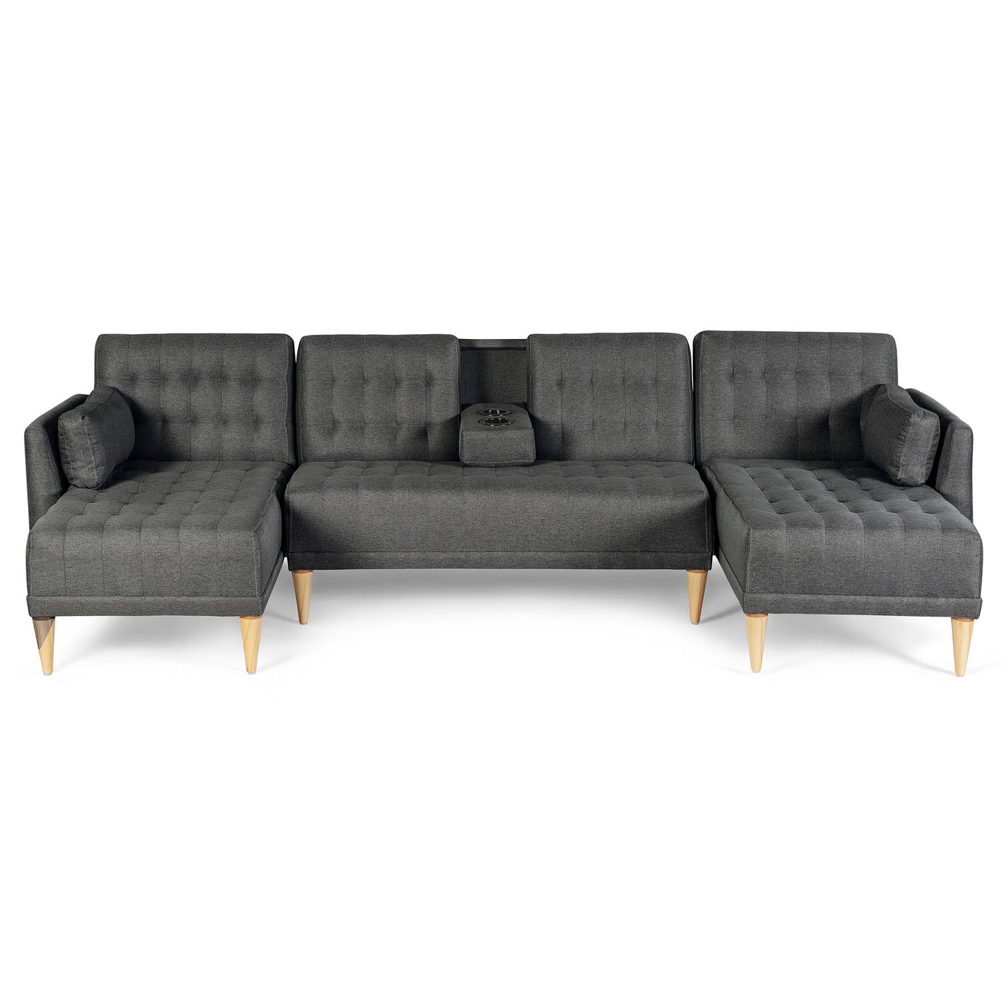 Sala Modular Doble Chaise Boyd Color Gris Oxford