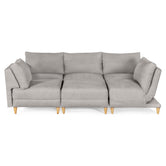 Sala De 6 Modulos Makora Everyn Memory Foam Grey Chenil Respaldo Reclinable De 3 Posiciones