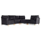 Sala De 5 Modulos Makora Everyn Memory Foam Negro Chenil Respaldo Reclinable De 3 Posiciones