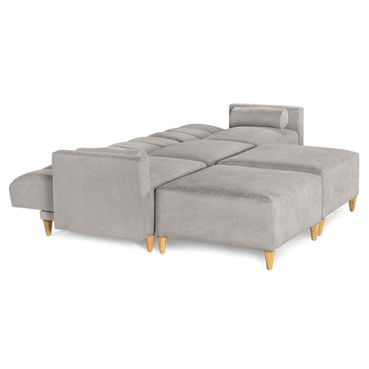 Sala Modular Kieran de 5 modulos Color Gris Claro