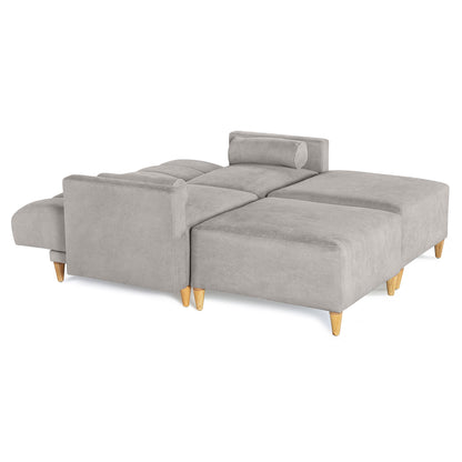 Sala Modular Kieran de 4 modulos Color Gris Claro