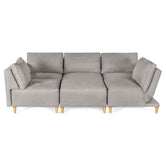 Sala De 6 Modulos Makora Morelli Memory Foam Grey Chenil Respaldo Reclinable De 3 Posiciones
