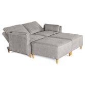 Sala De 4 Modulos Makora Morelli Memory Foam Grey Chenil Respaldo Reclinable De 3 Posiciones