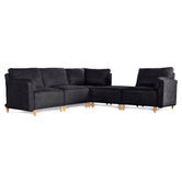 Sala De 5 Modulos Makora Morelli Memory Foam Negro Chenil Respaldo Reclinable De 3 Posiciones