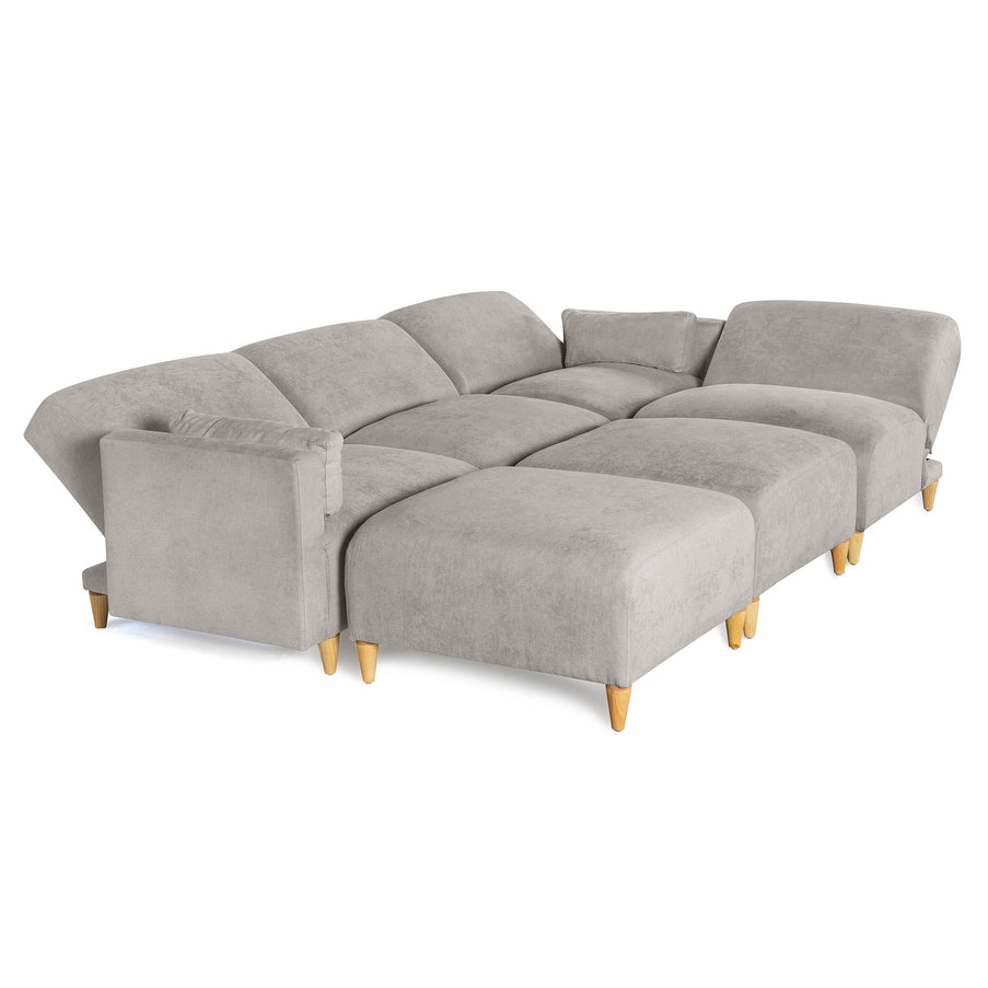 Sala Modular de 6 modulos Zavian Color Gris Claro