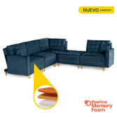 Sala Modular Godric de 5 modulos Color Azul