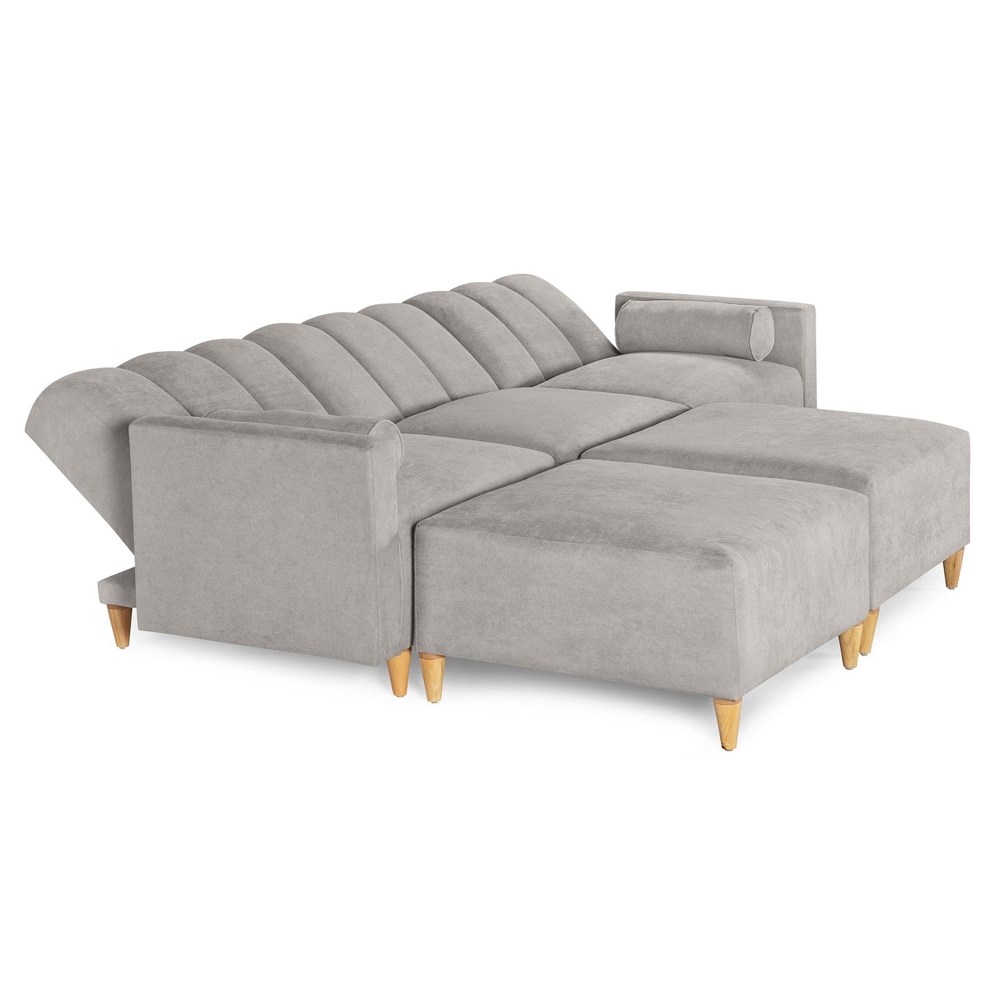 Sala Modular Kieran de 5 modulos Color Gris Claro