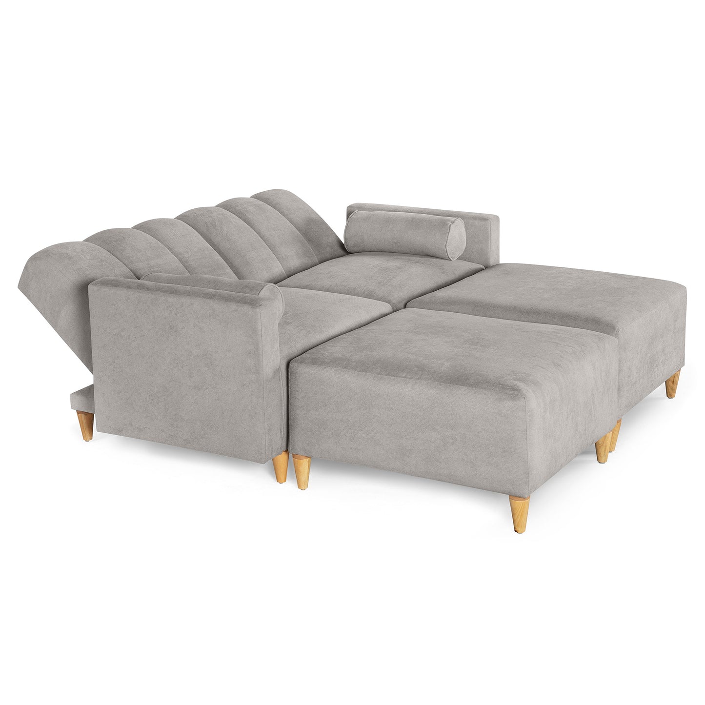 Sala Modular Kieran de 4 modulos Color Gris Claro