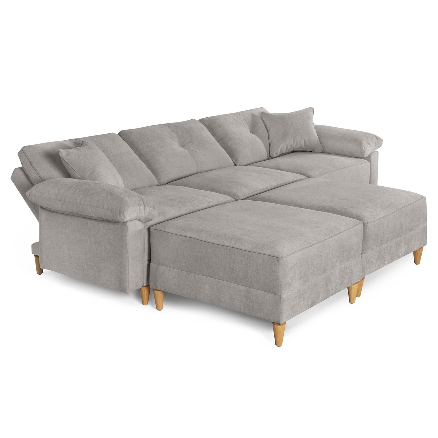 Sala Modular Maristella de 5 modulos Color Gris Claro