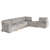 Sala De 6 Modulos Makora Morelli Memory Foam Grey Chenil Respaldo Reclinable De 3 Posiciones