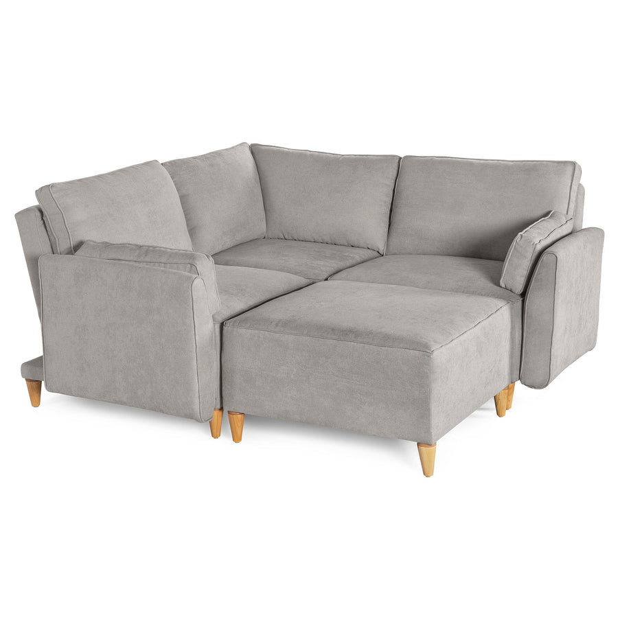 Sala De 4 Modulos Makora Morelli Memory Foam Grey Chenil Respaldo Reclinable De 3 Posiciones