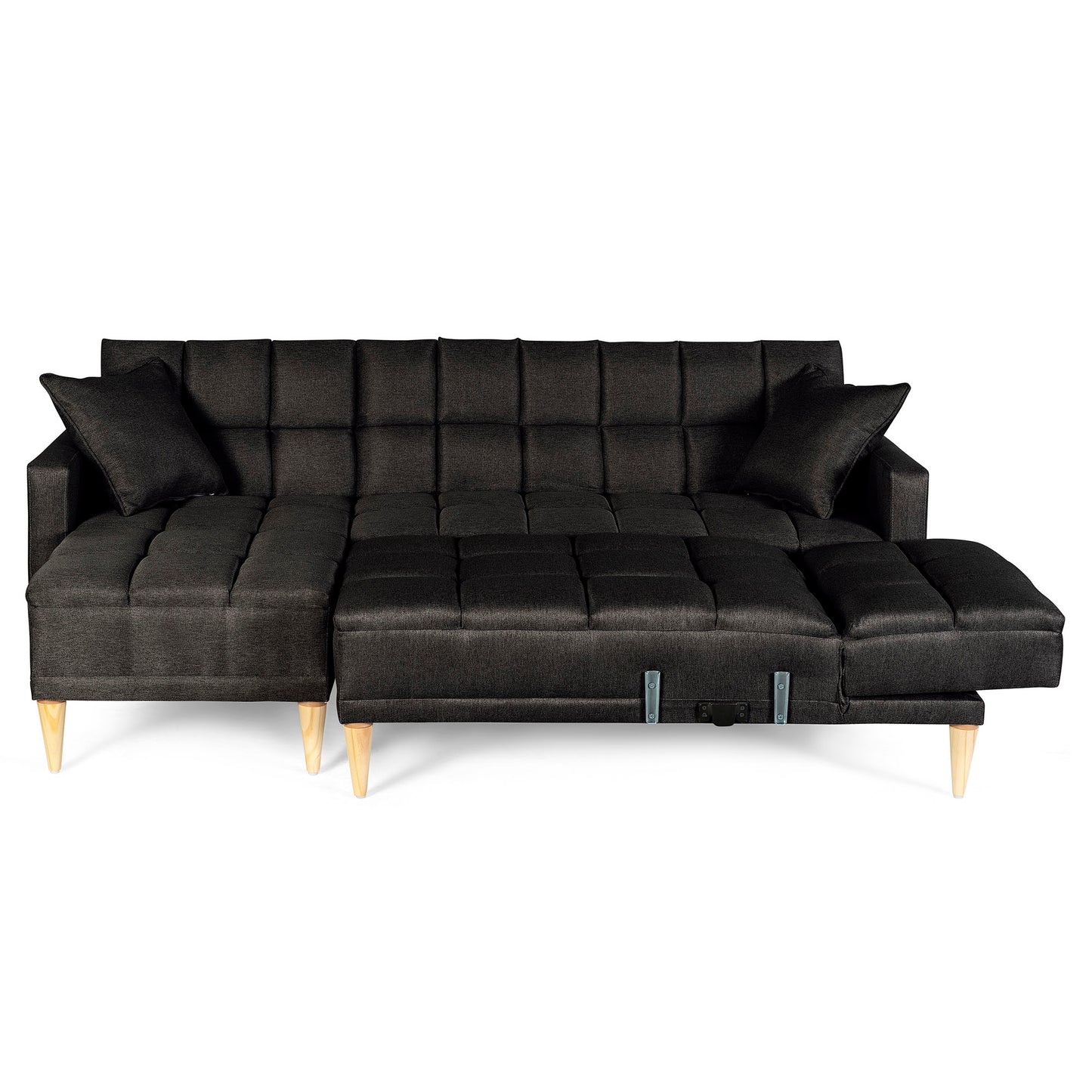 Sala Modular Doble Chaise Travis Color Negro