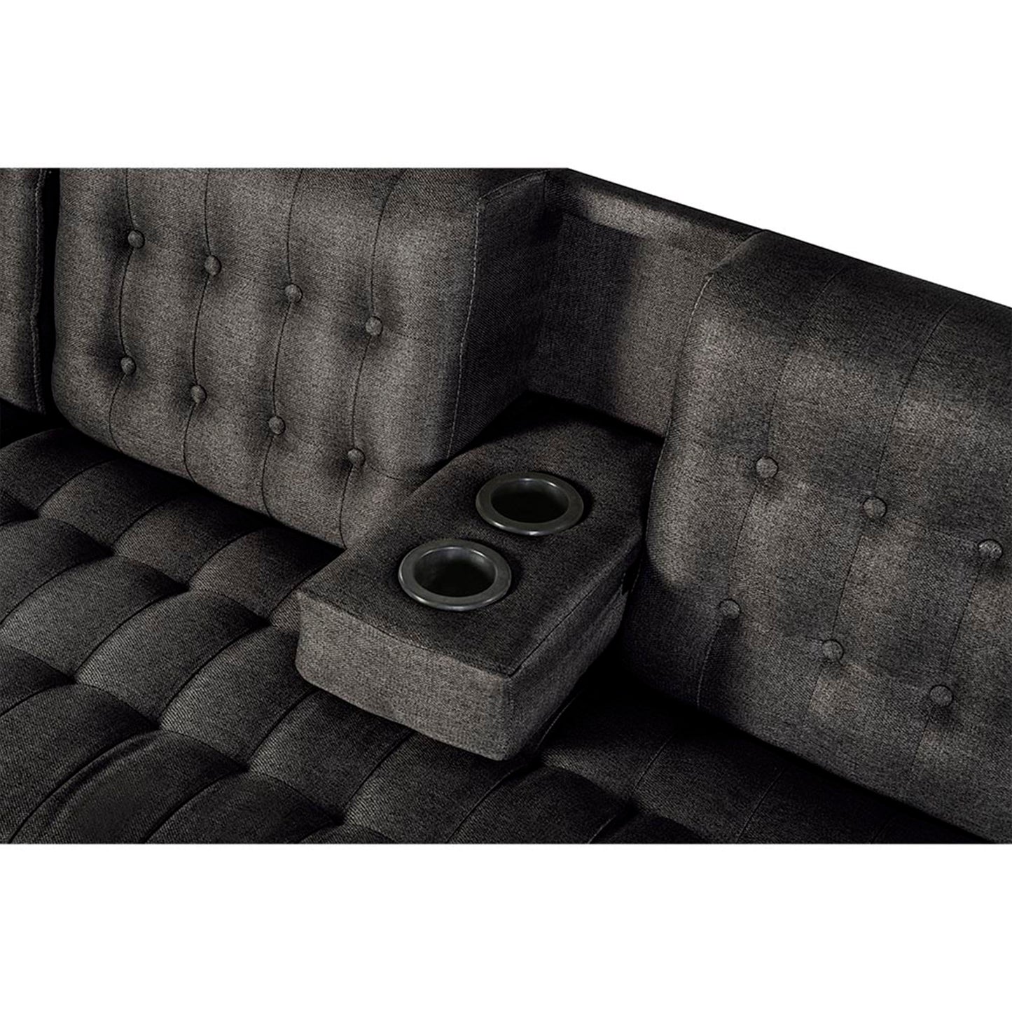 Sala Modular Doble Chaise Brandon Negro