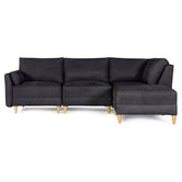 Sala De 4 Modulos Makora Everyn Memory Foam Negro Chenil Respaldo Reclinable De 3 Posiciones