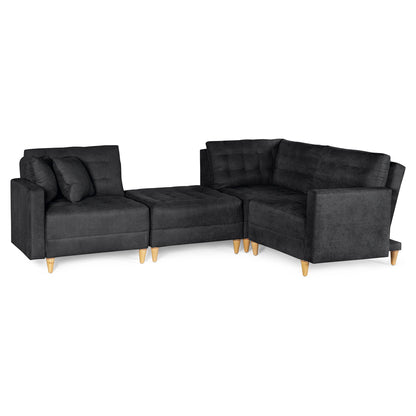 Sala Modular Godric de 4 modulos Color Negro