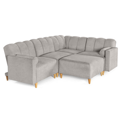 Sala Modular Kieran de 5 modulos Color Gris Claro