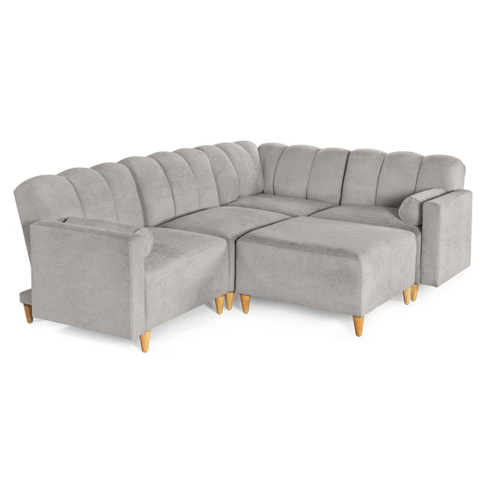 Sala Modular Kieran de 5 modulos Color Gris Claro