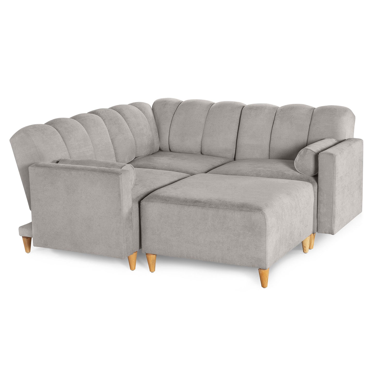 Sala Modular Kieran de 4 modulos Color Gris Claro