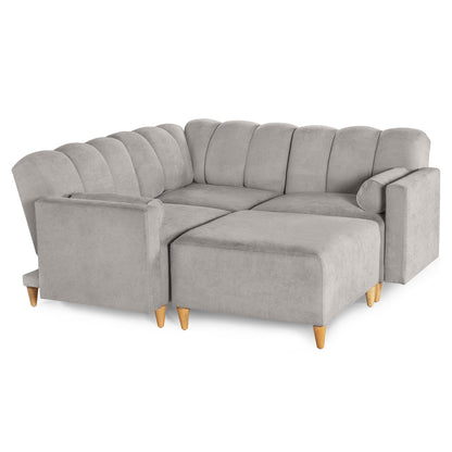 Sala Modular Kieran de 4 modulos Color Gris Claro