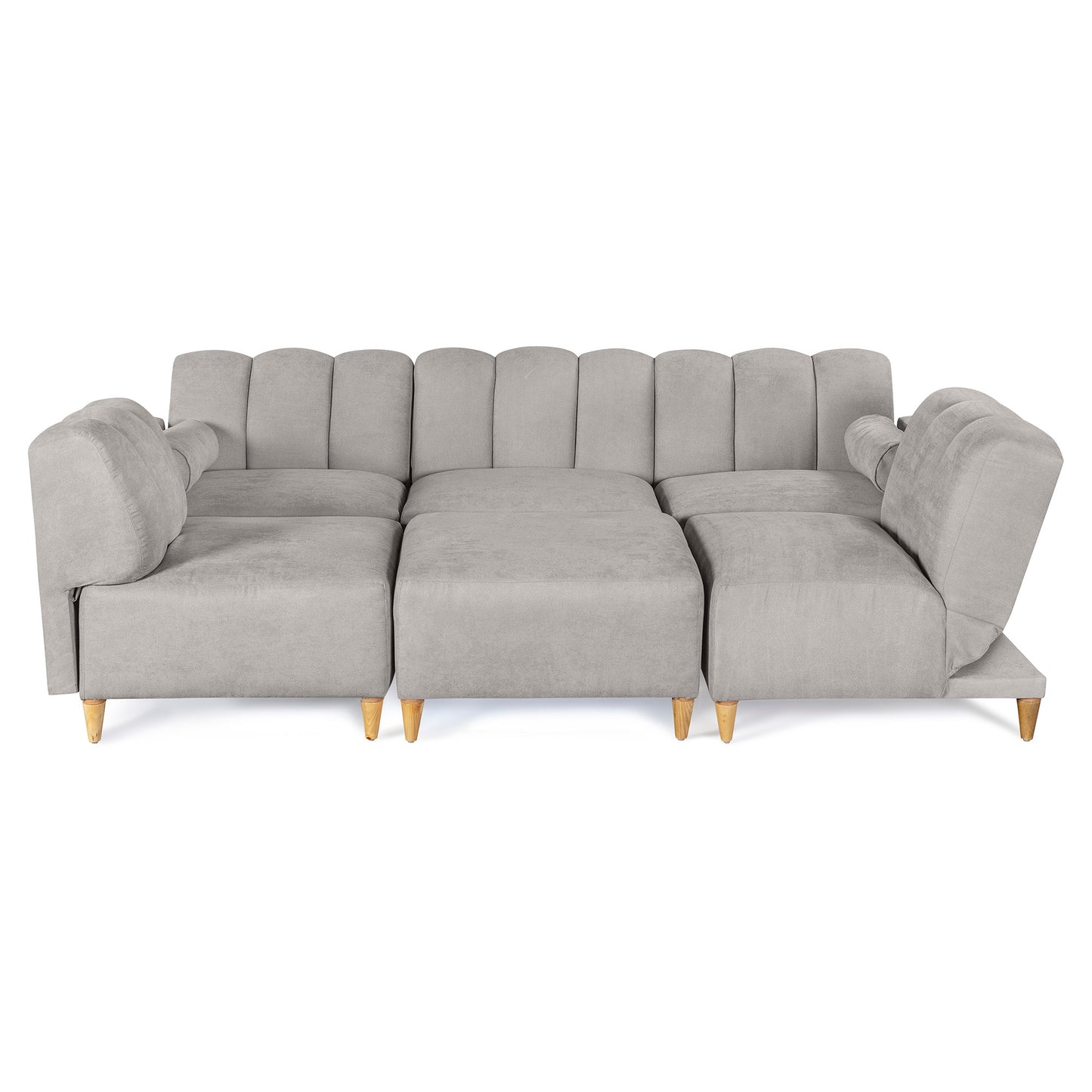 Sala Modular Kieran de 6 modulos Color Gris Claro