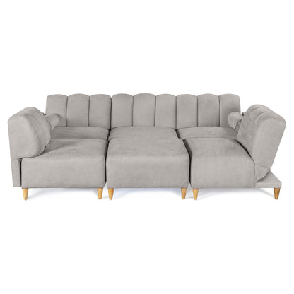 Sala Modular Kieran de 6 modulos Color Gris Claro