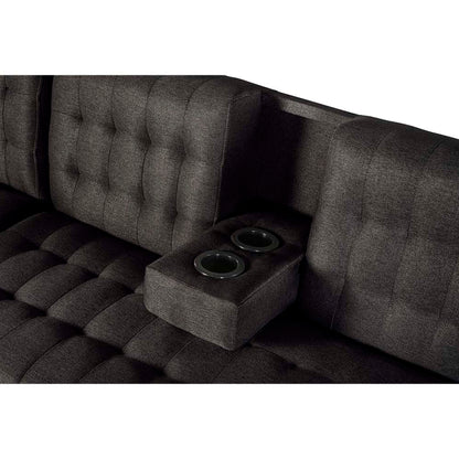 Sala Modular Doble Chaise Marietta Color Negro