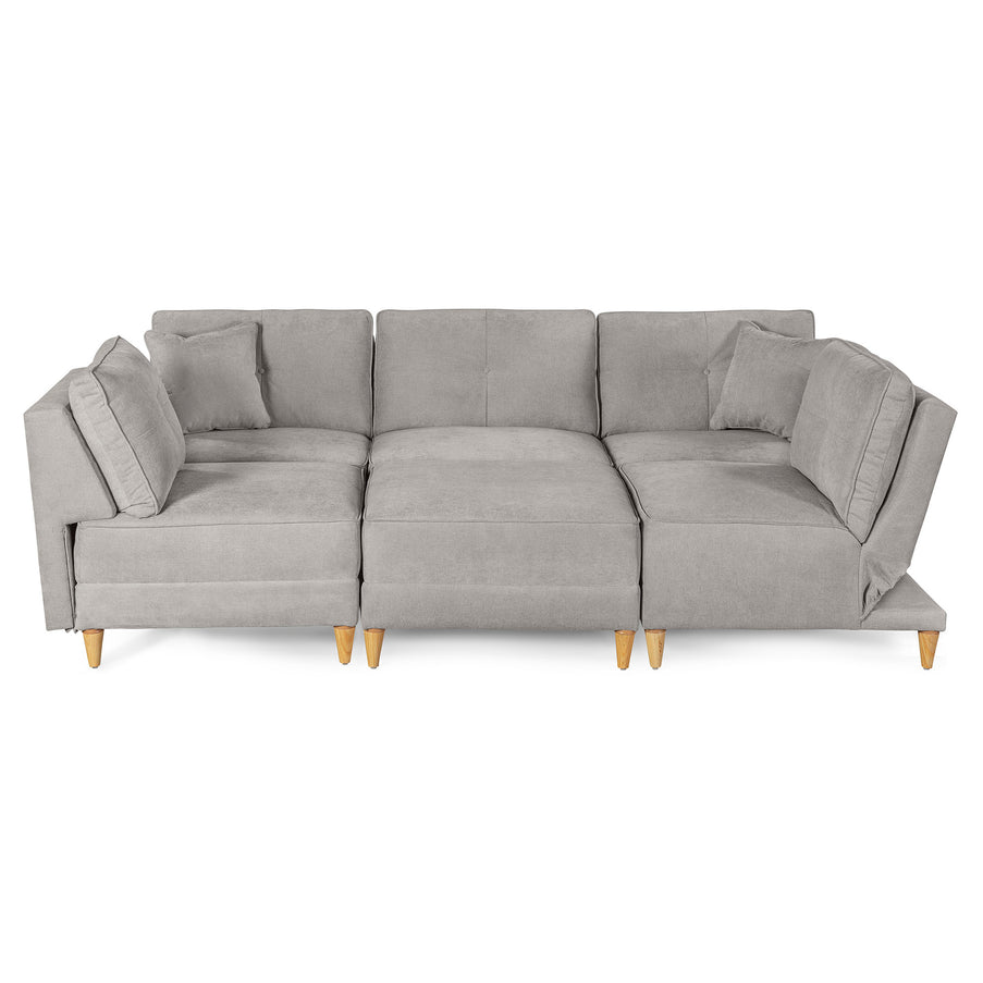 Sala Modular Maristella De 6 modulos Color Gris claro