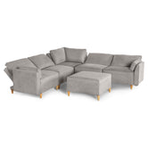 Sala De 6 Modulos Makora Morelli Memory Foam Grey Chenil Respaldo Reclinable De 3 Posiciones