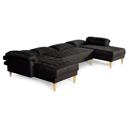 Sala Modular Doble Chaise Salazar Color Negro