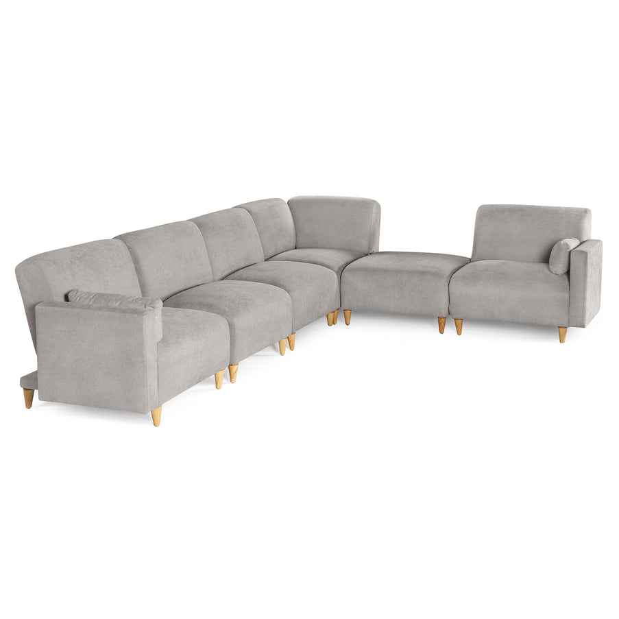 Sala Modular de 6 modulos Zavian Color Gris Claro