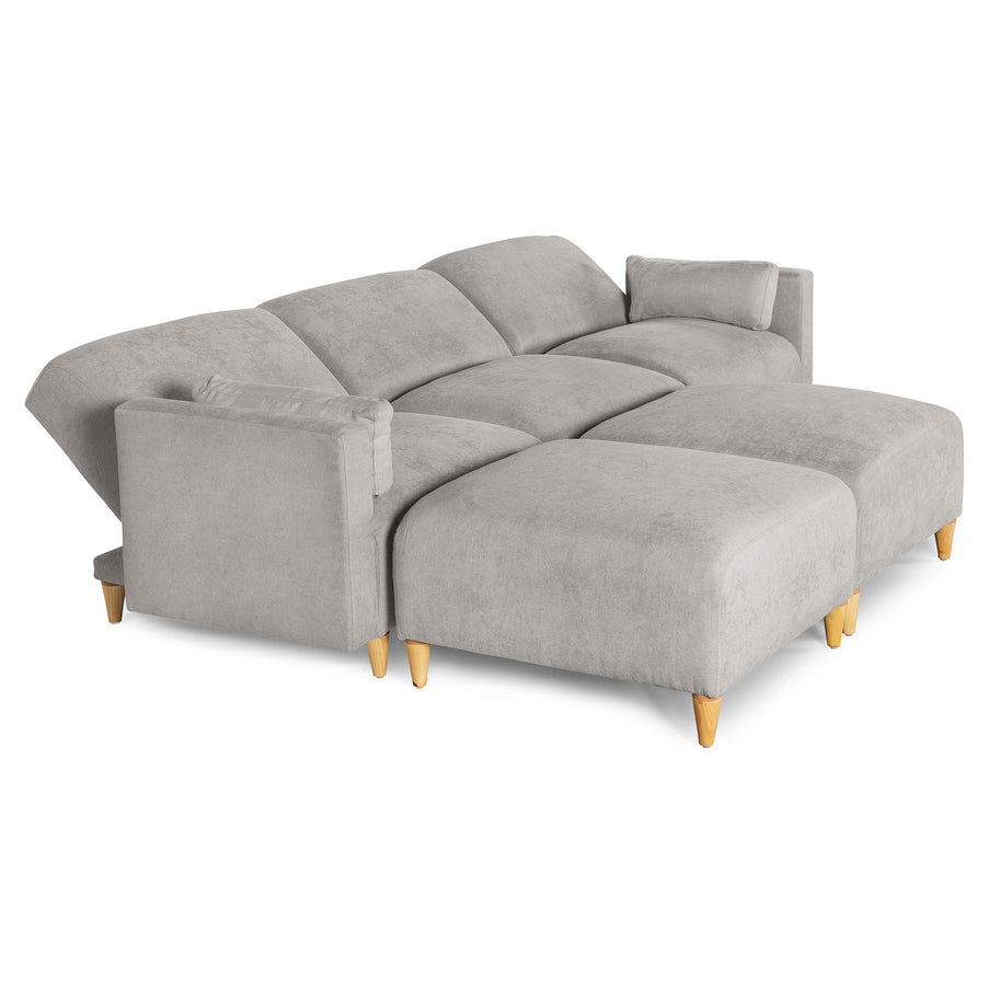 Sala Modular de 5 modulos Zavian Color Gris Claro