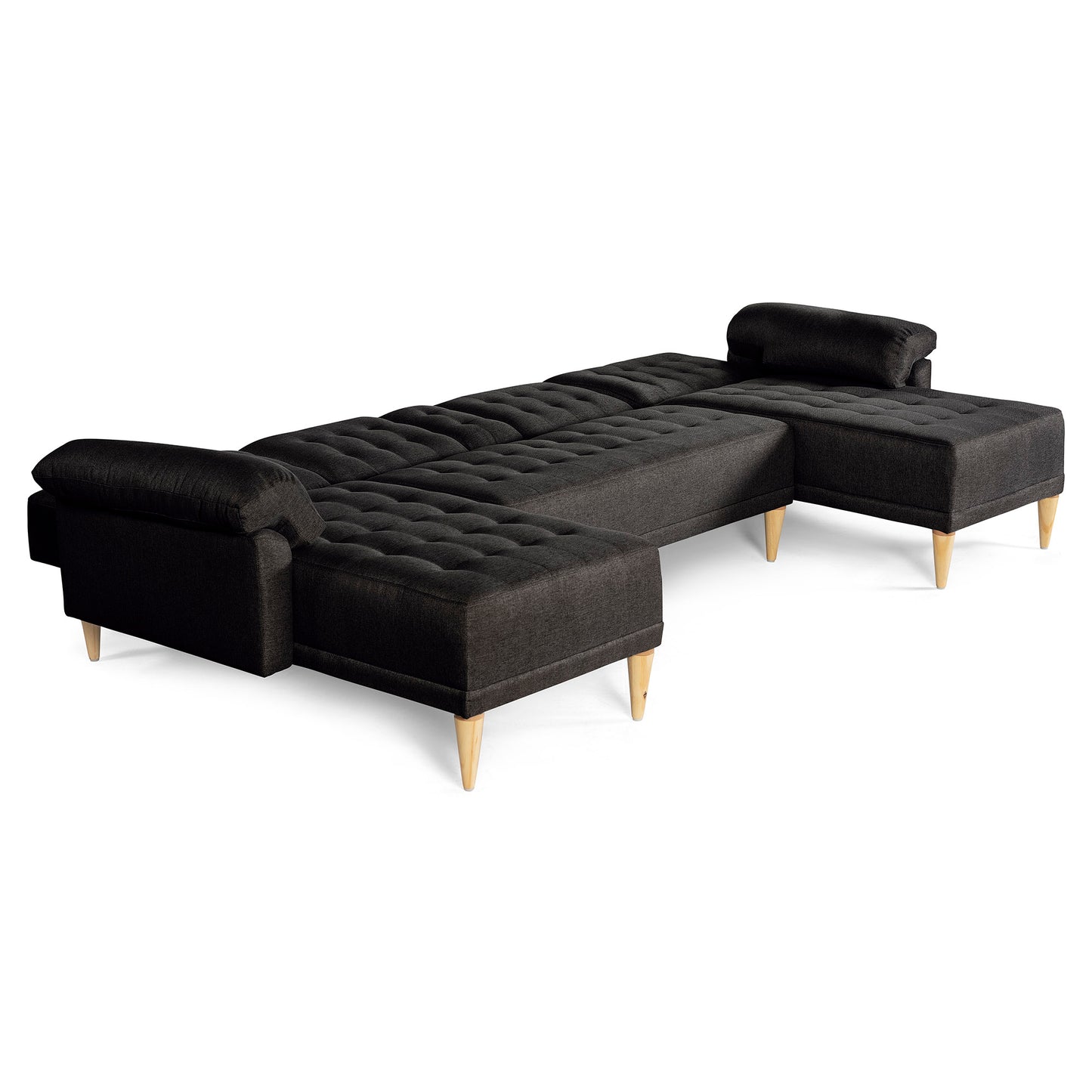 Sala Modular Doble Chaise Barker Color Negro