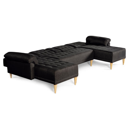 Sala Modular Doble Chaise Barker Color Negro