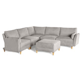 Sala De 6 Modulos Makora Everyn Memory Foam Grey Chenil Respaldo Reclinable De 3 Posiciones