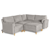 Sala De 5 Modulos Makora Everyn Memory Foam Grey Chenil Respaldo Reclinable De 3 Posiciones