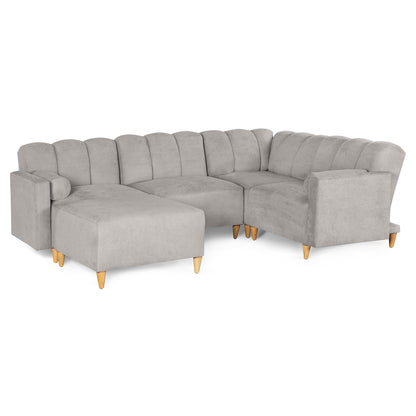 Sala Modular Kieran de 5 modulos Color Gris Claro