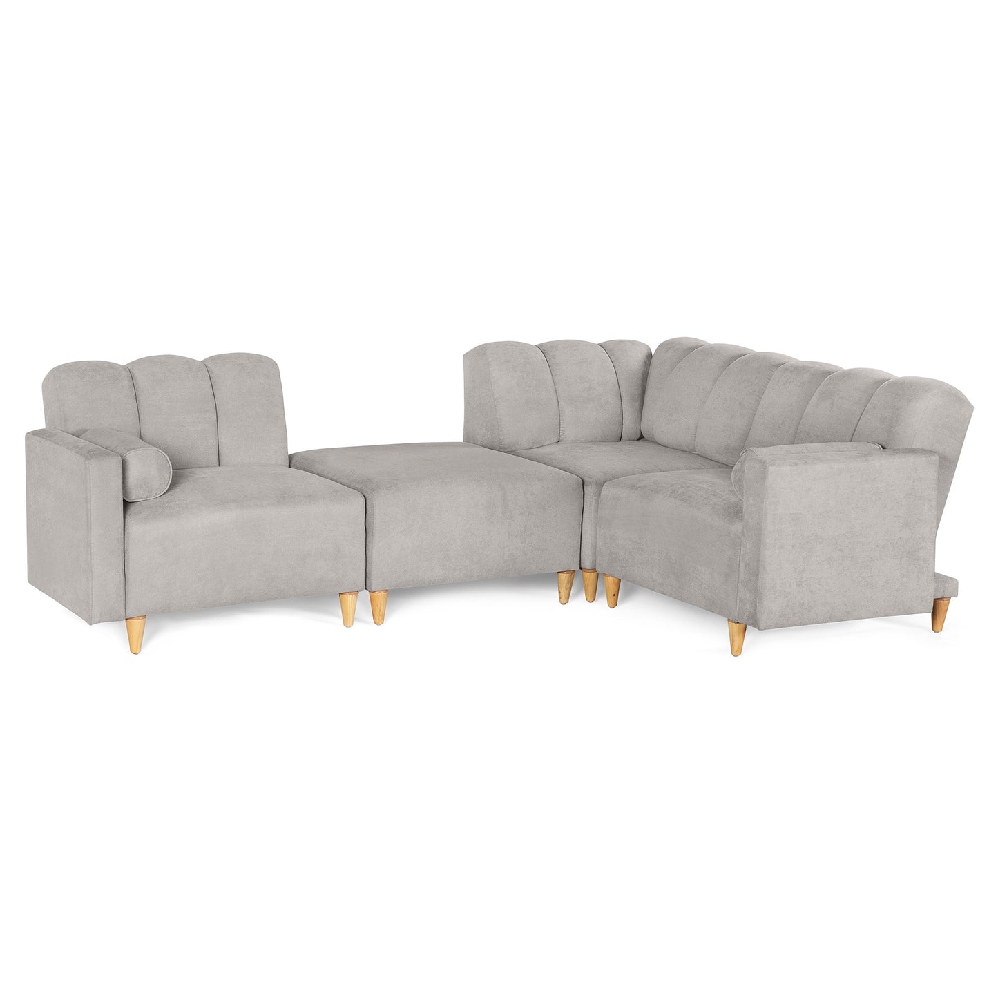Sala Modular Kieran de 4 modulos Color Gris Claro