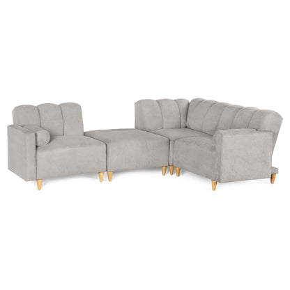Sala Modular Kieran de 4 modulos Color Gris Claro
