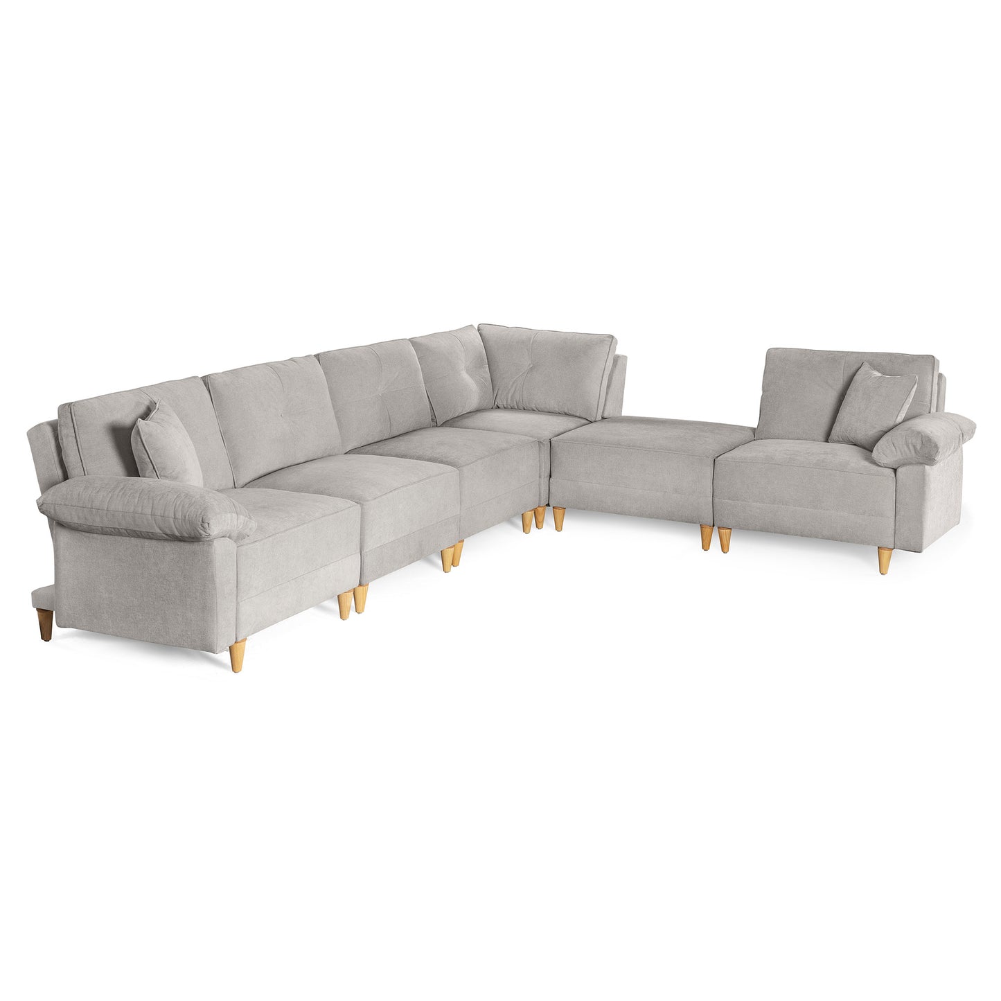Sala Modular Maristella De 6 modulos Color Gris claro