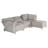 Sala De 4 Modulos Makora Morelli Memory Foam Grey Chenil Respaldo Reclinable De 3 Posiciones