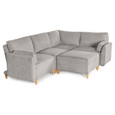 Sala De 5 Modulos Makora Morelli Memory Foam Grey Chenil Respaldo Reclinable De 3 Posiciones