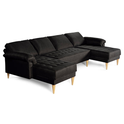 Sala Modular Doble Chaise Salazar Color Negro