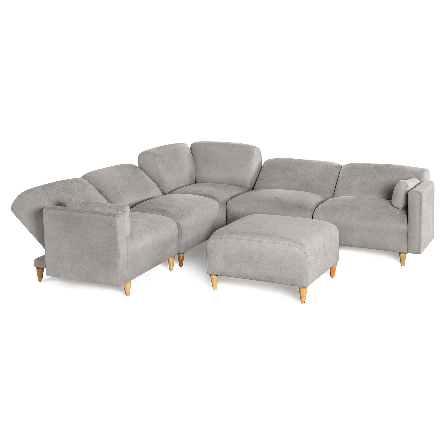 Sala Modular de 6 modulos Zavian Color Gris Claro