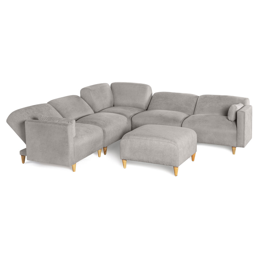 Sala Modular de 6 modulos Zavian Color Gris Claro