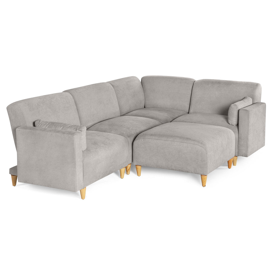 Sala Modular de 5 modulos Zavian Color Gris Claro