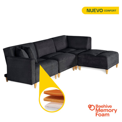 Sala modular Avalon de 4 modulos Color Negro
