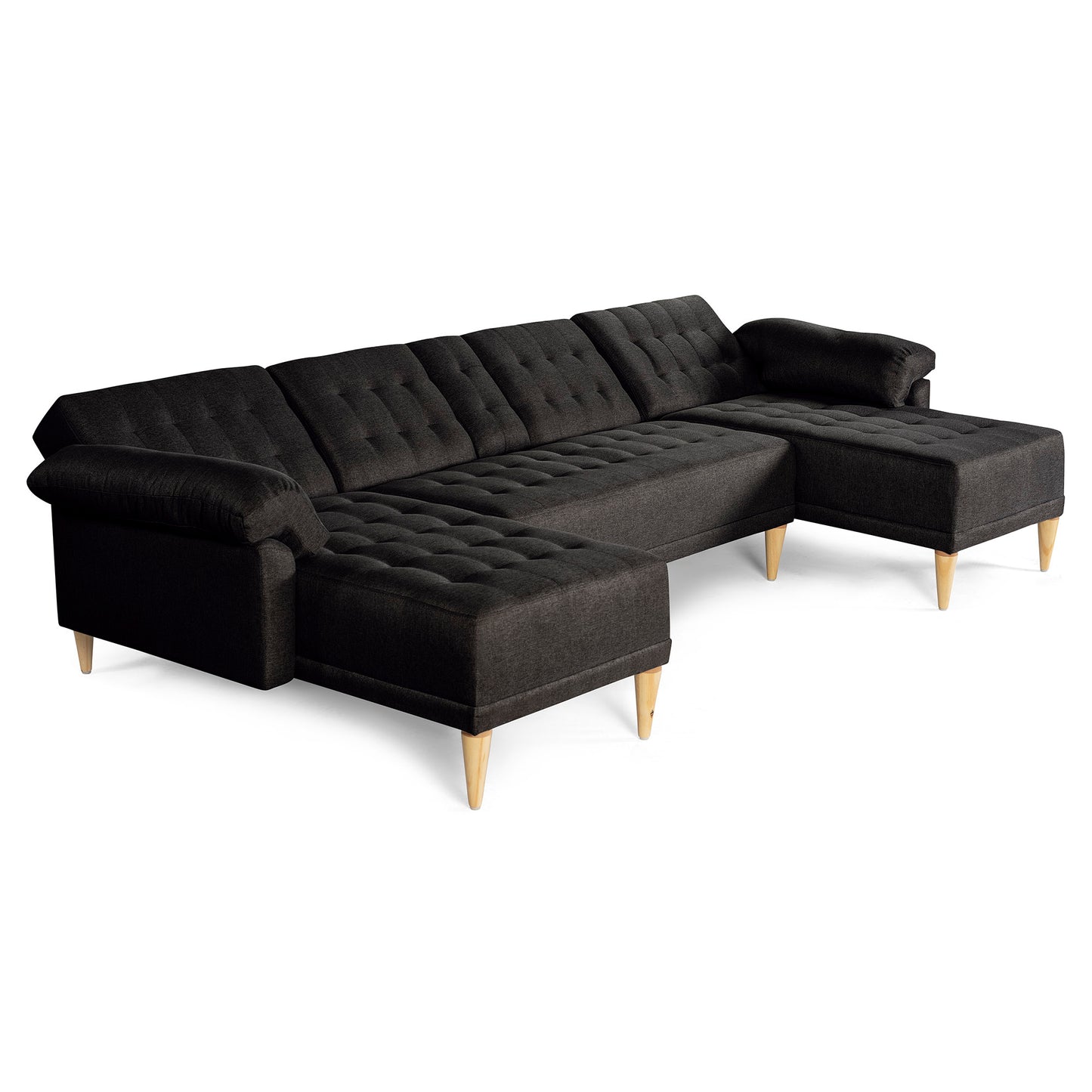 Sala Modular Doble Chaise Barker Color Negro