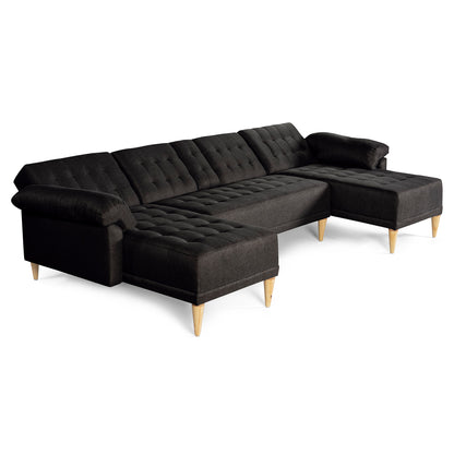 Sala Modular Doble Chaise Barker Color Negro