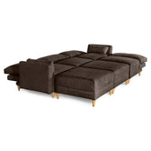 Sala De 6 Modulos Makora Everyn Memory Foam Chocolate Chenil Respaldo Reclinable De 3 Posiciones
